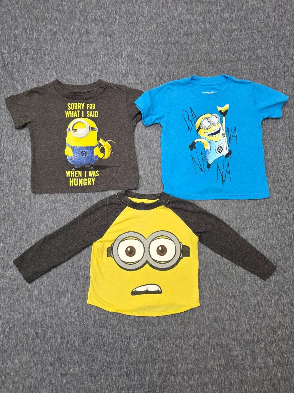 Despicable Me Minions 12M Baby Boys Graphic Shirt Bundle Lot of 3